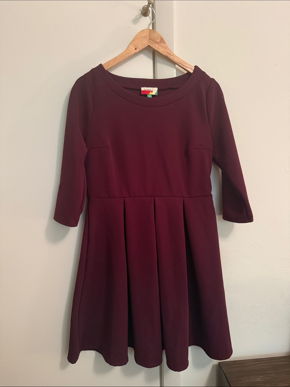 Women's Burgundy Fit-and-Flare Dress